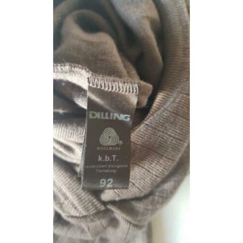 Wollen pakje maat 92 nieuw Dilling bruin 100% bio merino wol