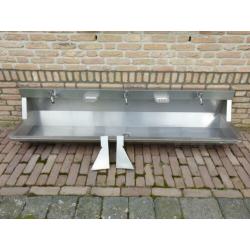 wasbak/wastrog/spoelbak RVS Intersan 1.80 m 3 kranen NIEUW!