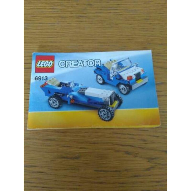 lego 6913 3 in 1 blauwe sportwagen