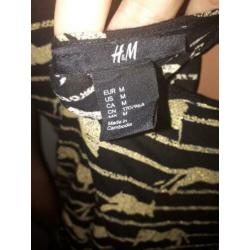 Prachtige h&m jurk maat M zwart goud