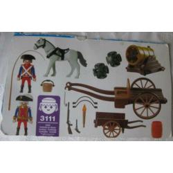 Playmobil 3111 Paardenwagen met kanon en 3 Figuren extra