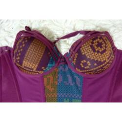 Fuchsiaroze beugeltorselet met dessin Marlies Dekkers