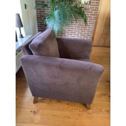 Bruine stoffen stoel fauteuil by MT