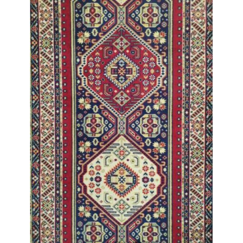 Vintage Perzisch tapijt loper Adur geometrisch wol 90x202cm