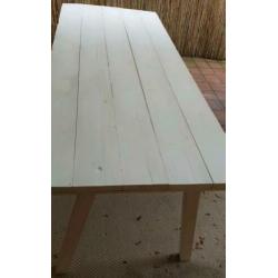 Witte eettafel/tuintafel 100x240cm van steigerhout