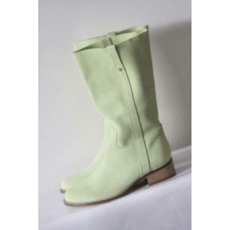 Nieuw! Elizabeth Stuart - Limoen groen suede laarzen - Mt 38