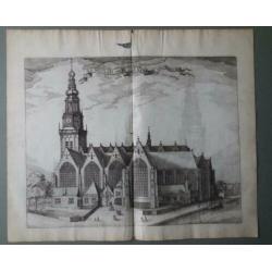 Gezicht op de Oude Kerk te Amsterdam ca. 1601 - 1612 Blaeu