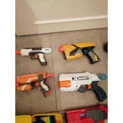 Nerf pistolen met targets en pijltjes!