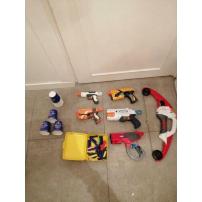 Nerf pistolen met targets en pijltjes!