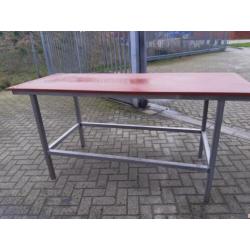 werktafel RVS rood snijblad