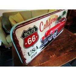 Retro metalen wandbord, Route 66