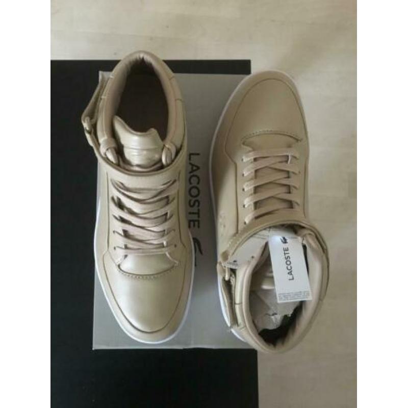 Lacoste, beige lederen heren sneakers, maat 43