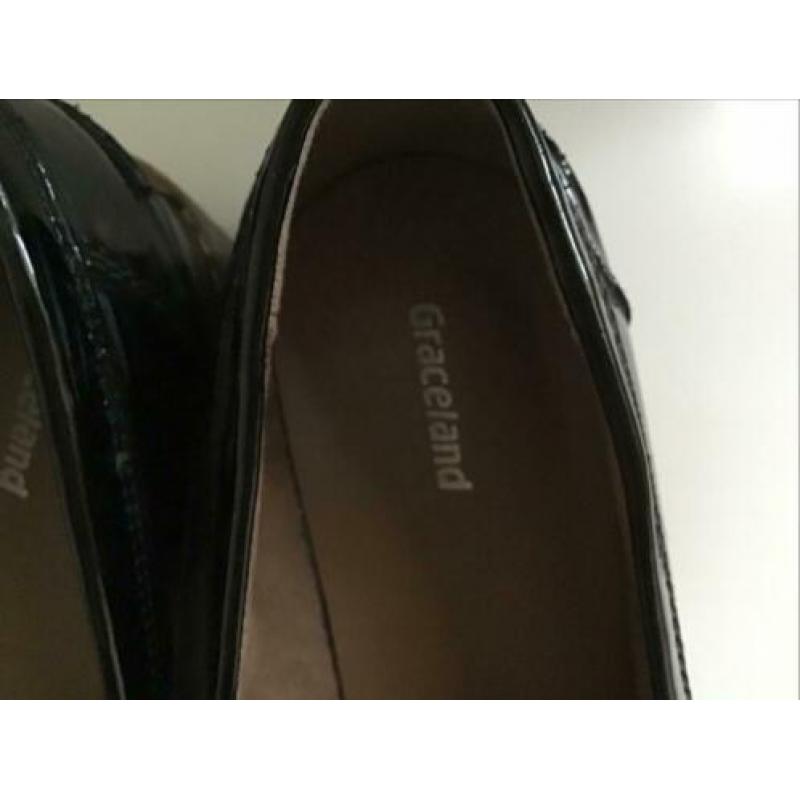 Graceland loafers zwart lakleer mt 38